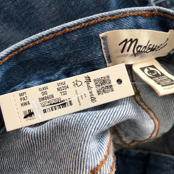 Madewell Curvy Low-Slung Baggy Jeans High Rise Wide Leg Hamburg Wash NWT 32T - Picture 7 of 8